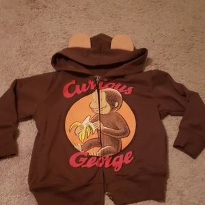 4T Curious George zip hoodie